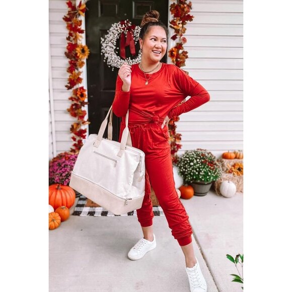 Chic Women's Fall 2-Piece Lounge Set: Cozy Long Sleeve & Jogger Pants - XX-Large - Picture 5 of 5